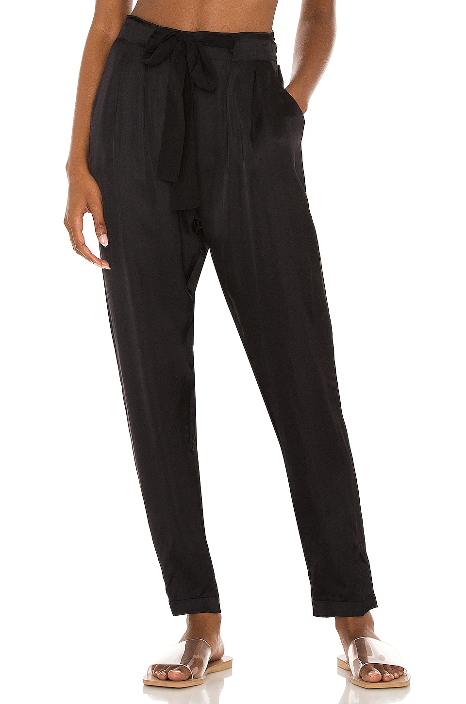 Shona Joy, La Lune High Waisted Tailored Pant in Black