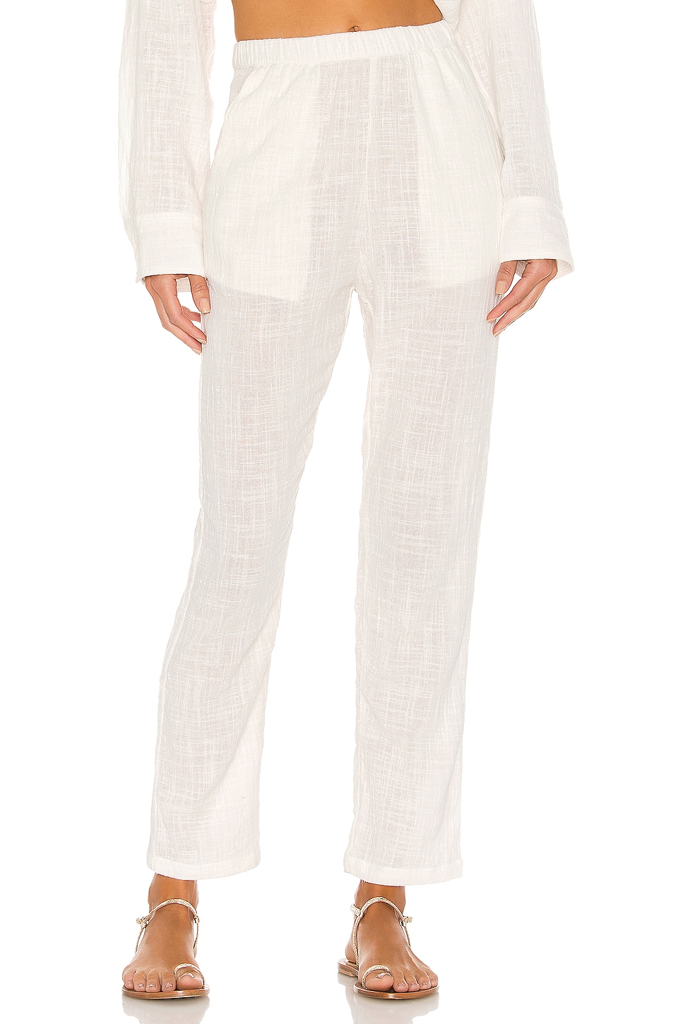 Indah Cypress Solid Simple Pant in Ivory