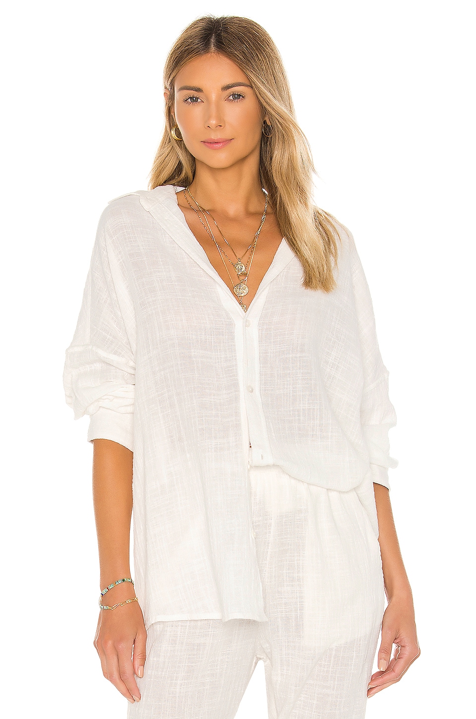 Indah Como Oversize Button Up Shirt in Natural