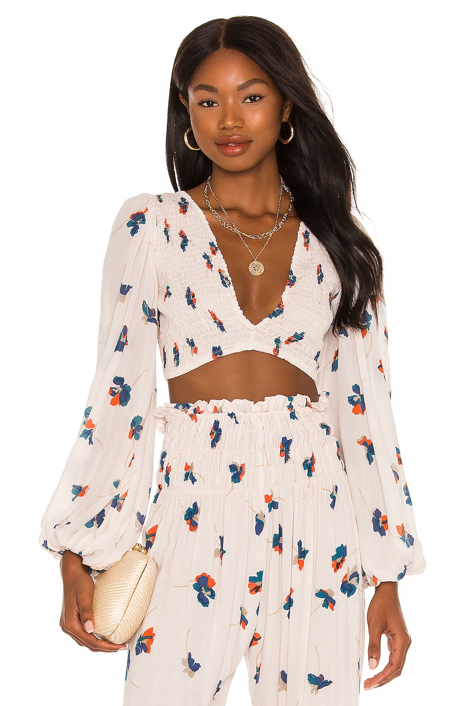 Indah Biru Crop Top in Mas | REVOLVE
