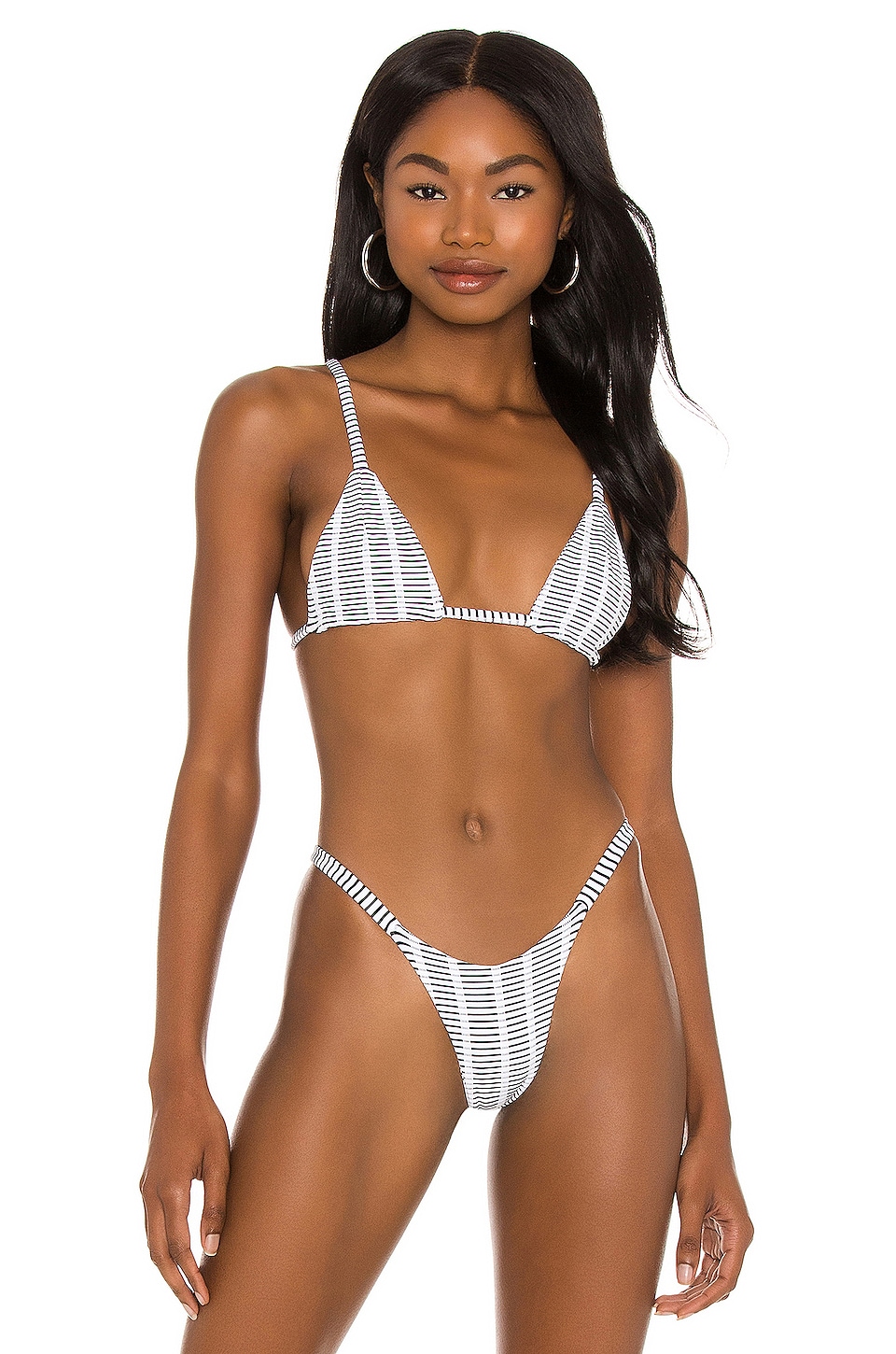 Indah Lido Triangle Bikini Top Texture Stripe