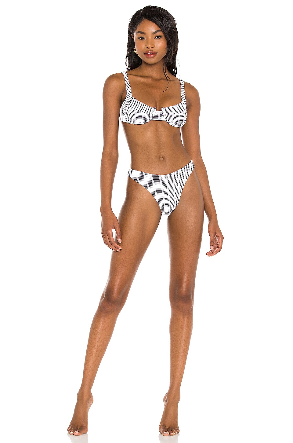 Indah Midori Printed Underwire Bikini Top Texture Stripe