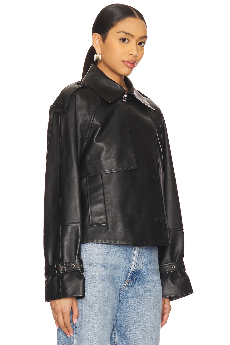 Ivy Oak - Luna Leather Trench Jacket | Plush