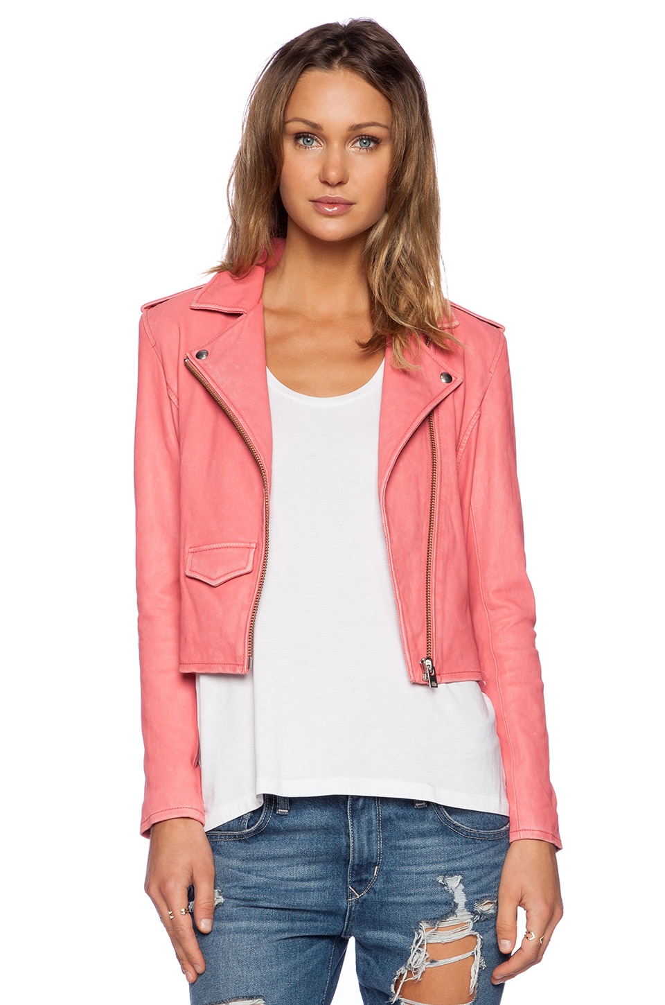 coral pink jacket