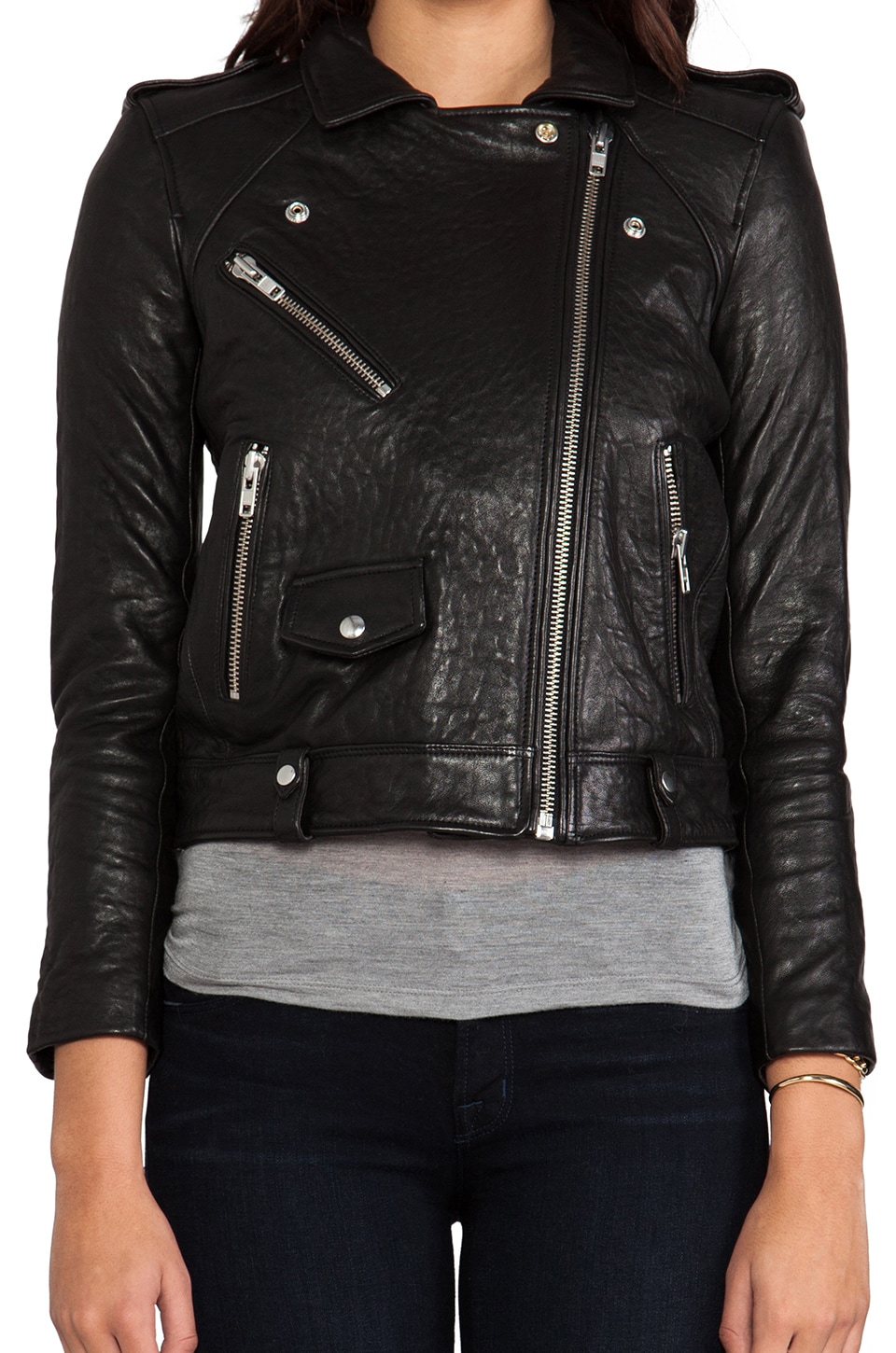 Iro Ebeyna Leather Moto In Black Revolve