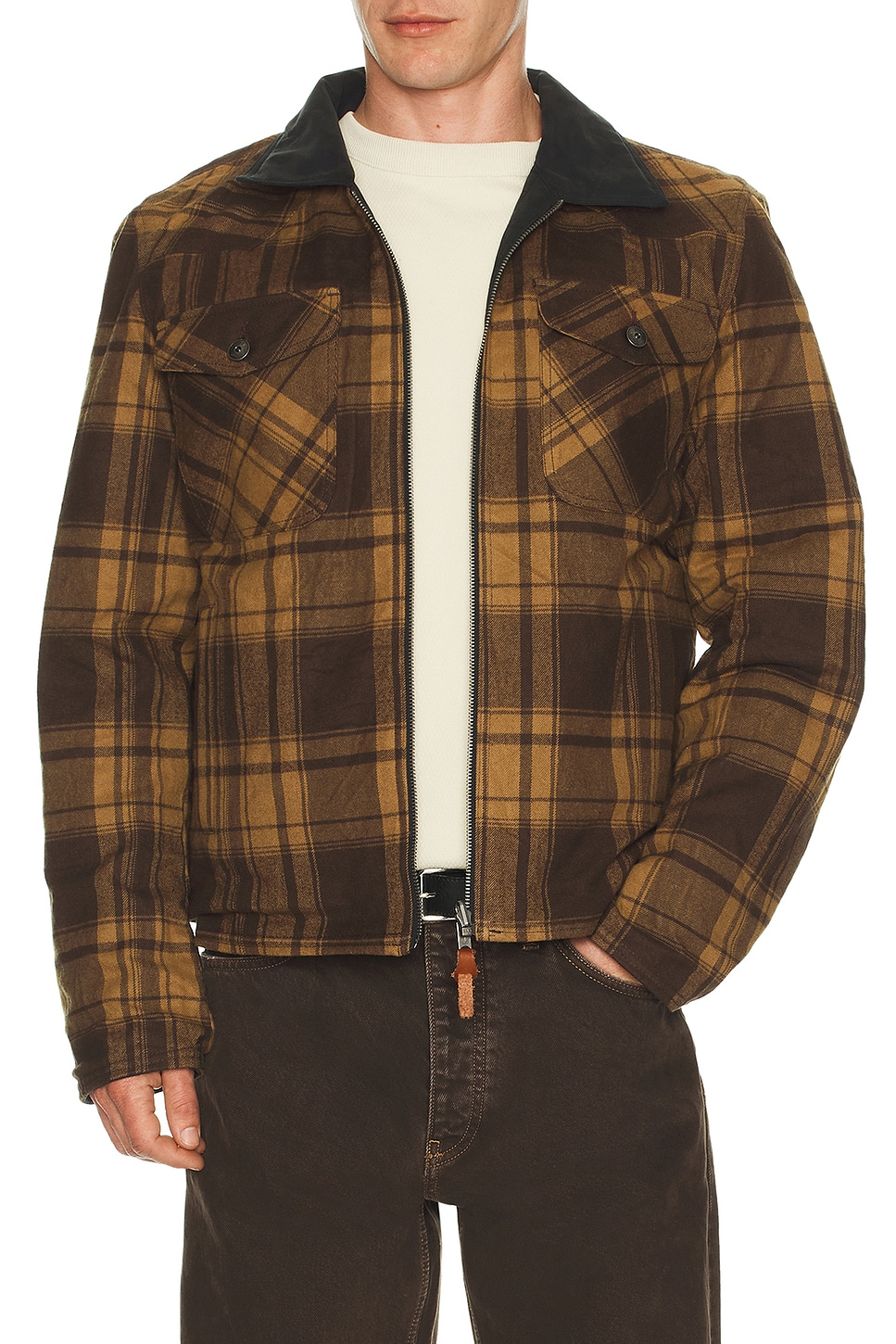 た*か様 SUNSEA CHECK REVERSIBLE BLOUSON 3 Iron & Resin Verslab Reversible Jacket in Brown | REVOLVE