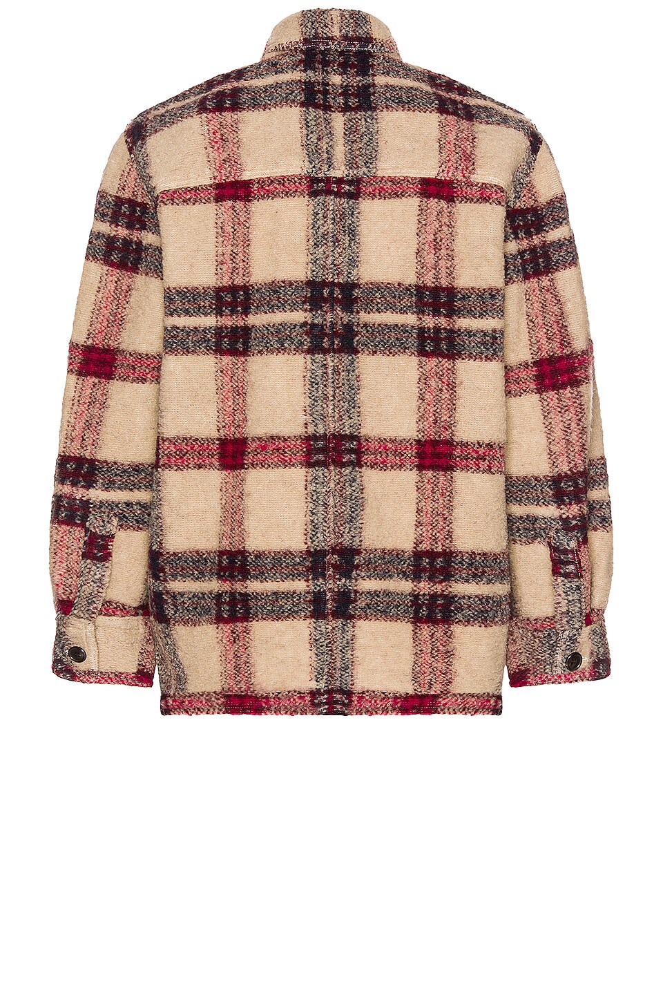 Isabel Marant Kervont Blanket Coat in Burgundy & Ecru