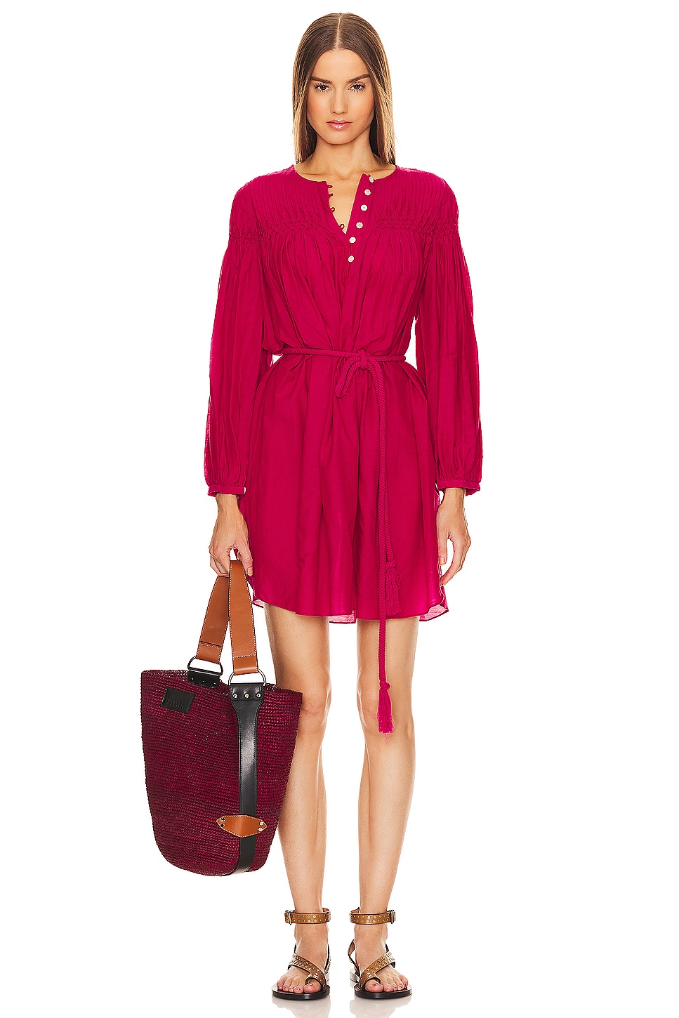 Isabel Marant Etoile Adeliani Dress in Fuchsia