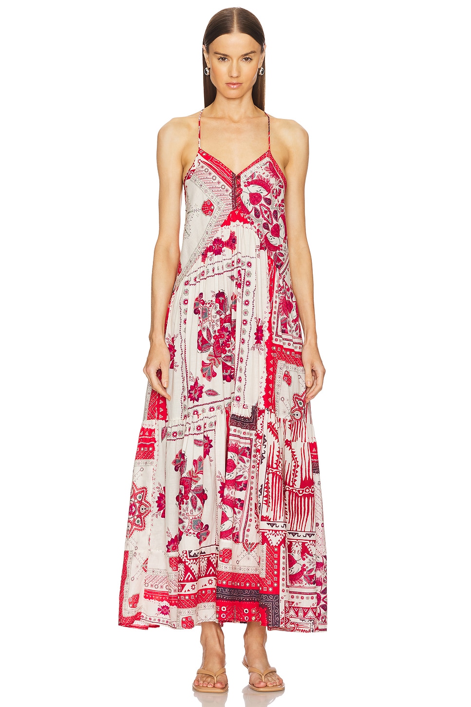 Isabel Marant Etoile Sabba Dress in Red & Ecru | REVOLVE