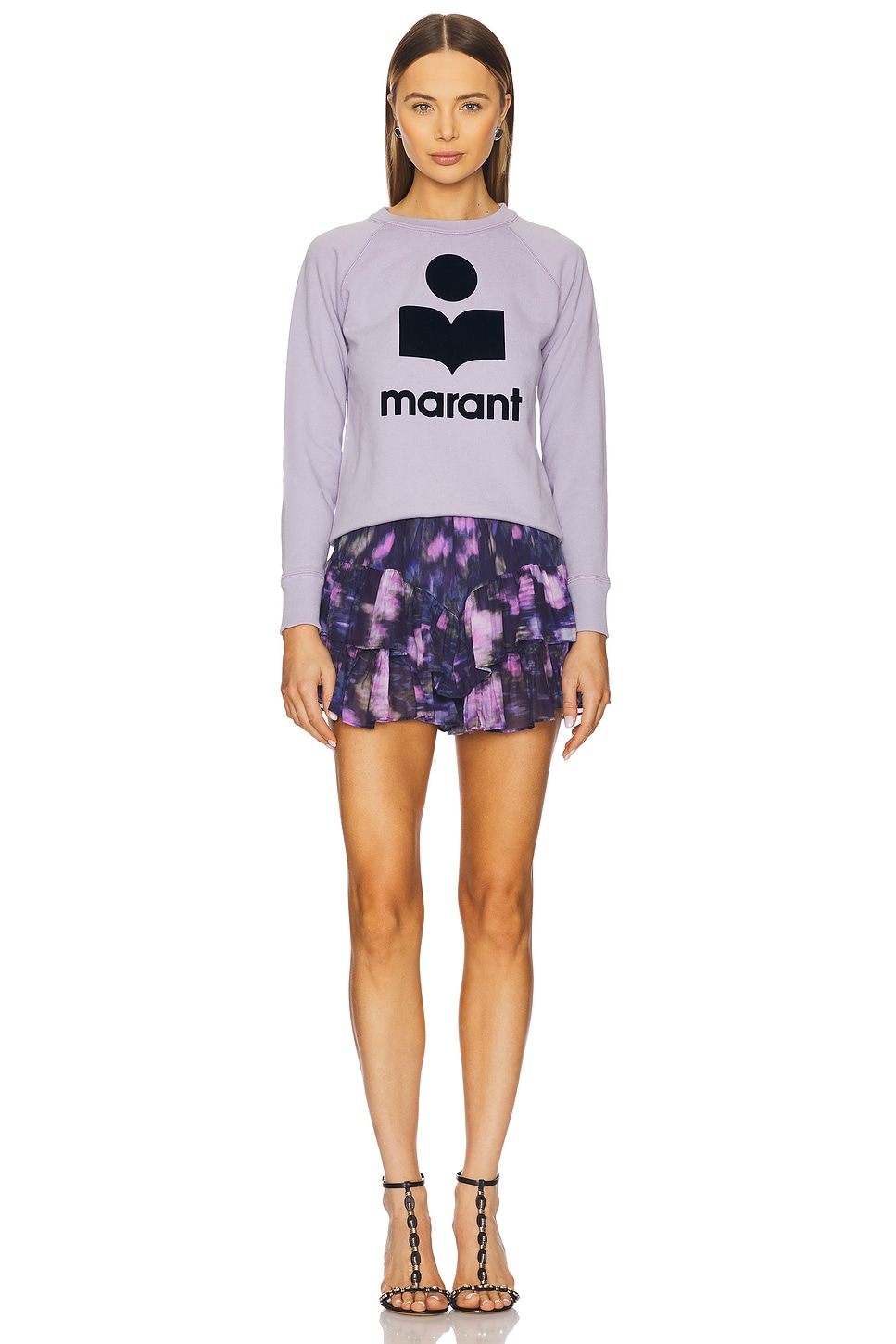 Isabel Marant Etoile Millyny Sweatshirt in Lilac & Dark Navy