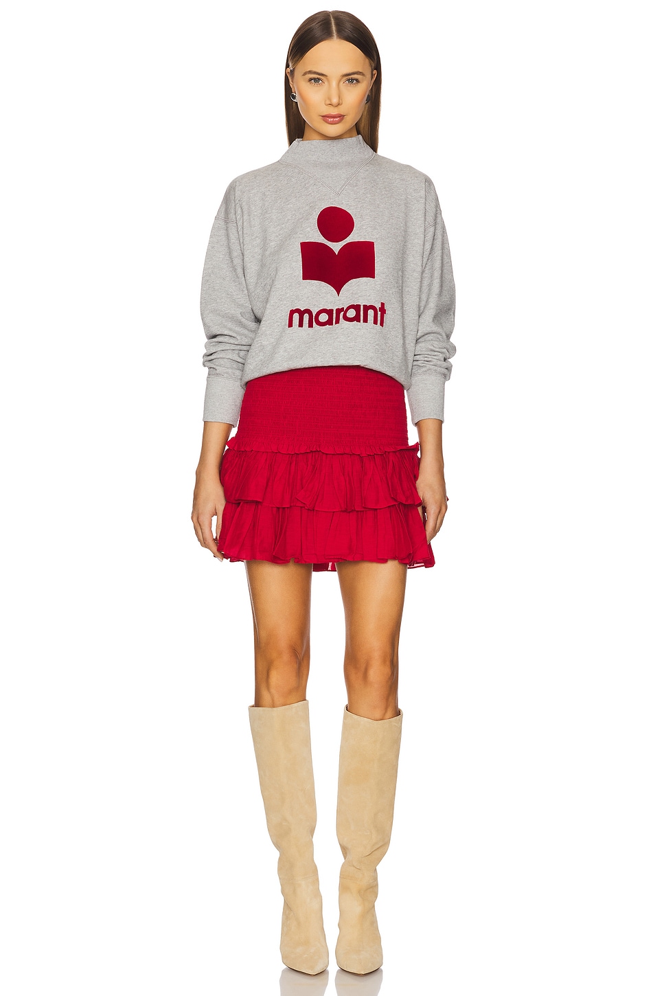 Isabel Marant Etoile Moby Sweatshirt in Grey & Red | REVOLVE Isabel Marant Etoile Moby Sweatshirt in Grey & Red | REVOLVE