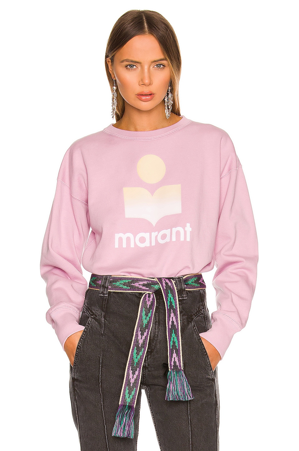 Isabel Marant Etoile Mobyli Sweatshirt in Light Pink | REVOLVE