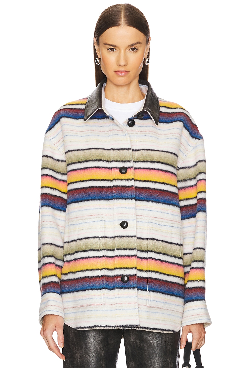 Isabel Marant Etoile Dayvi Overshirt in Multicolor | REVOLVE Isabel Marant Etoile Dayvi Overshirt in Multicolor | REVOLVE