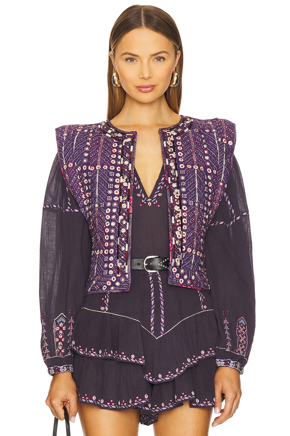 アウターその他 ISABEL MARANT ETOILE Woman Waistcoat Fuchsia PU0224FAA3L80E Isabel Marant Etoile Cerza Vest in Purple | REVOLVE