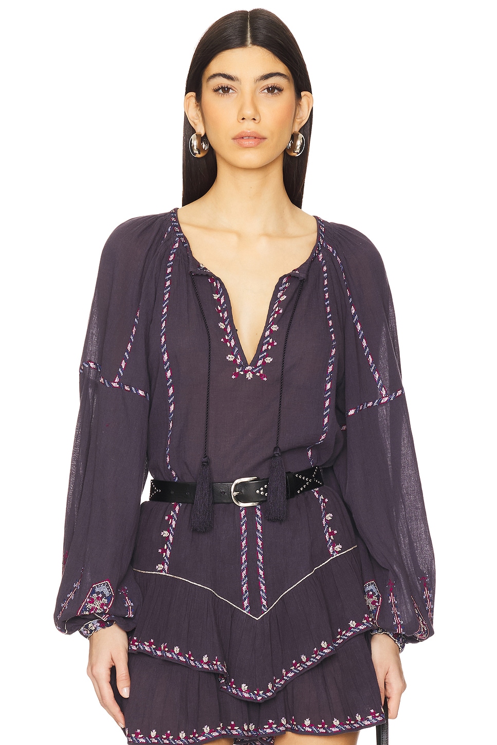 Isabel Marant Etoile Fernanda Blouse in Faded Night & Lilac