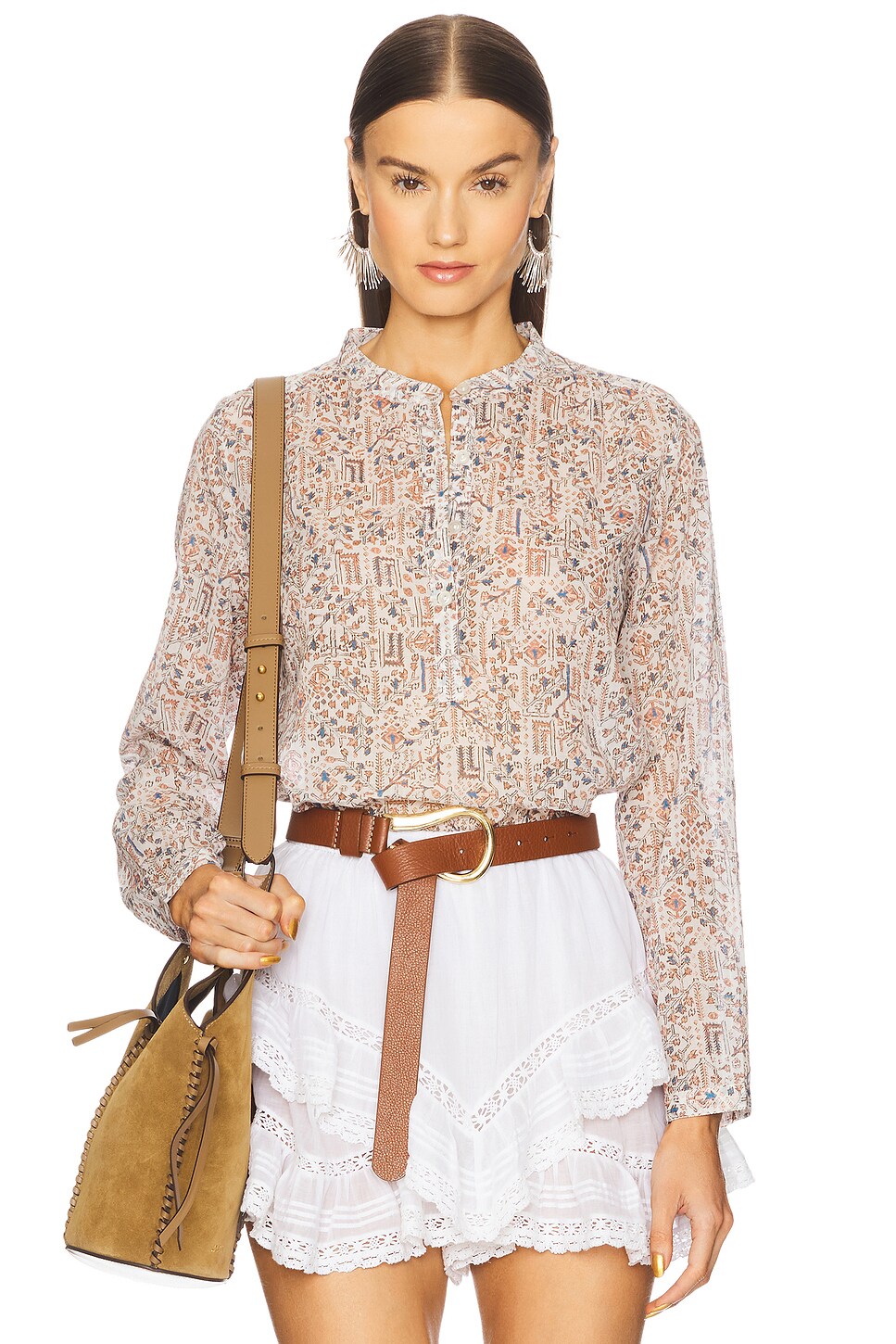 Top Isabel Marant En Coton/Élasthanne - Taille S - Beige à Rayures - Neuf Sans Étiquettes