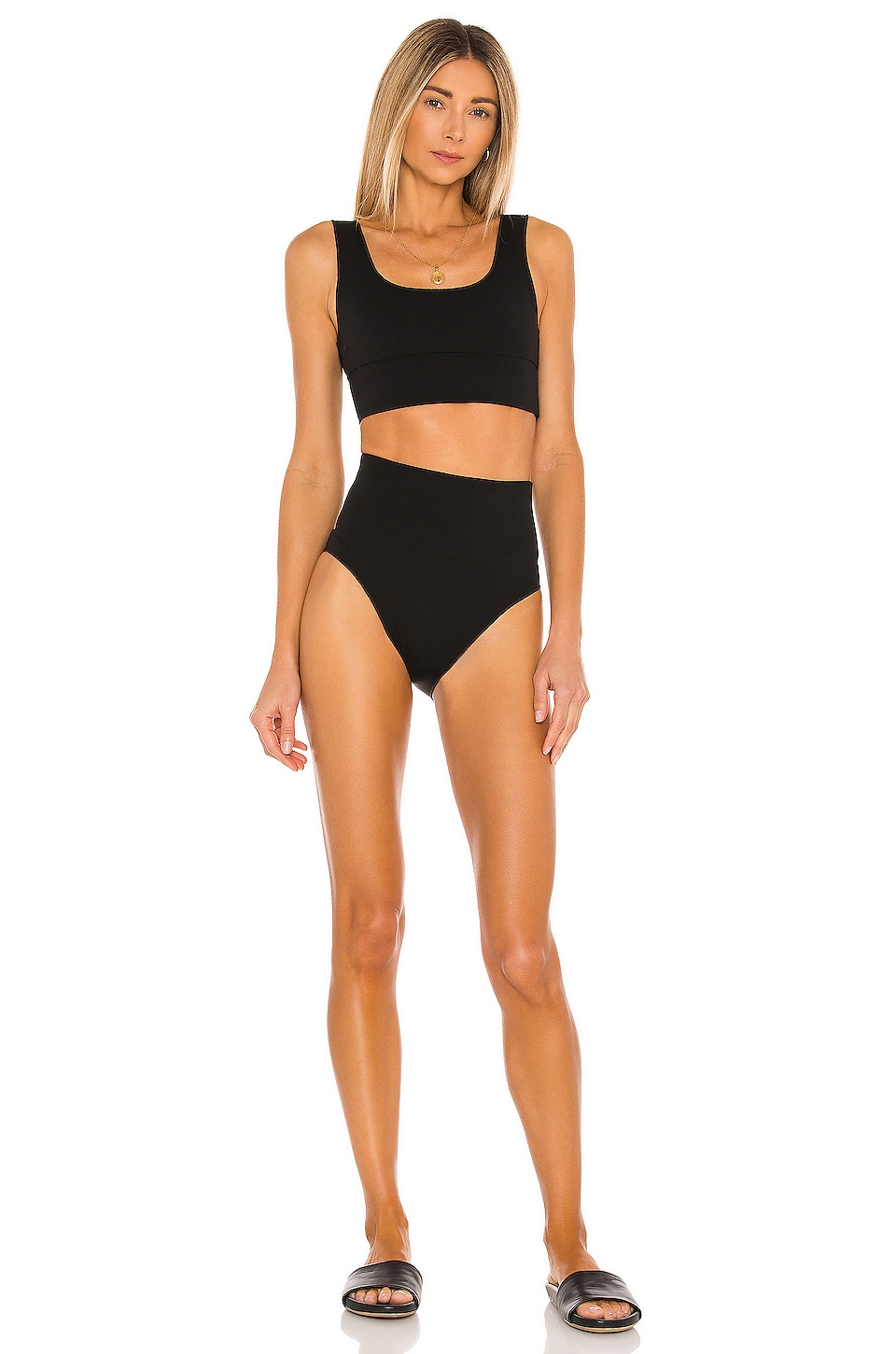 It's Now Cool Contour High Waist Bikini Bottom in Black