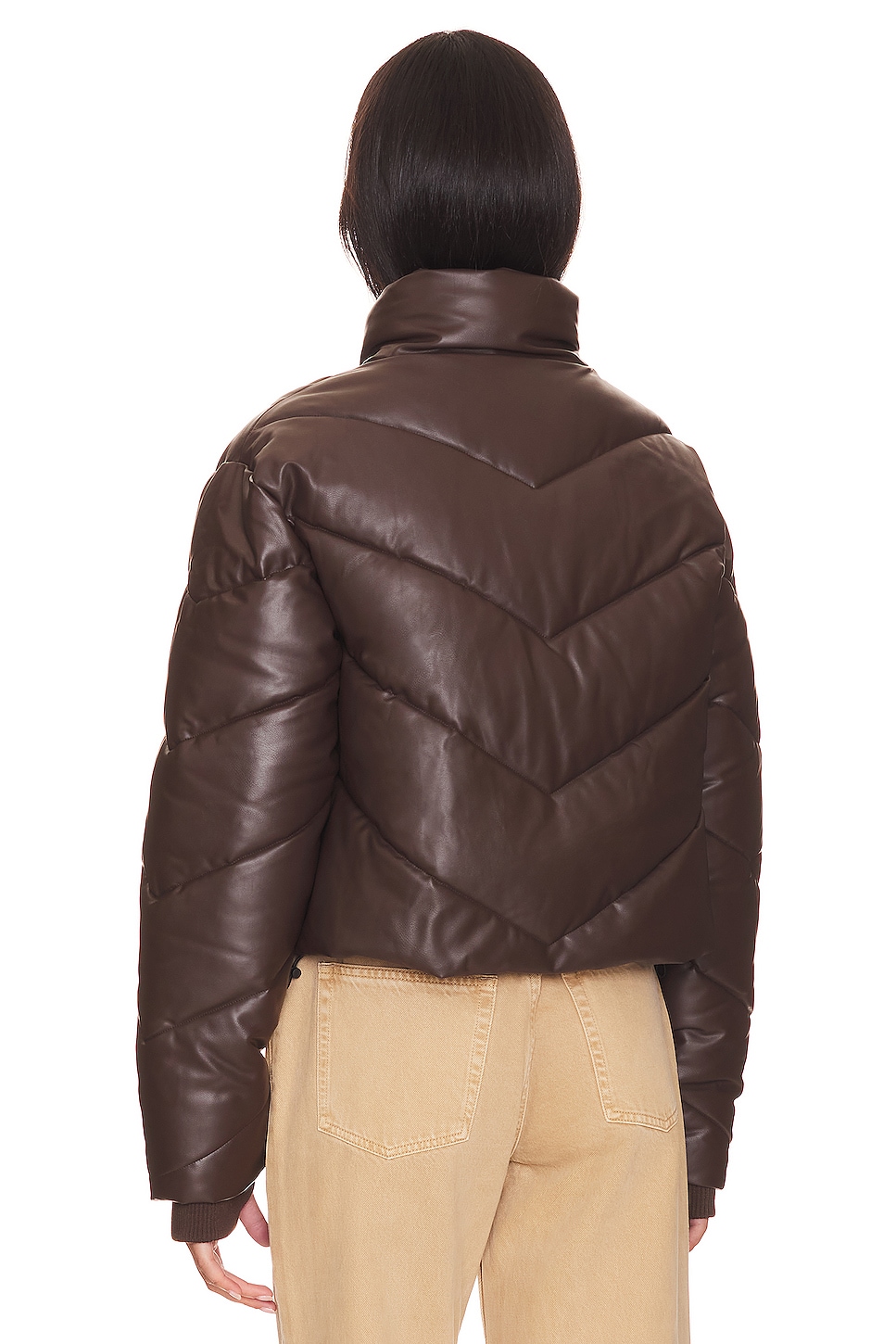 Reusable Java Jackets IVL Collective Faux Leather Puffer Jacket in Java | REVOLVE