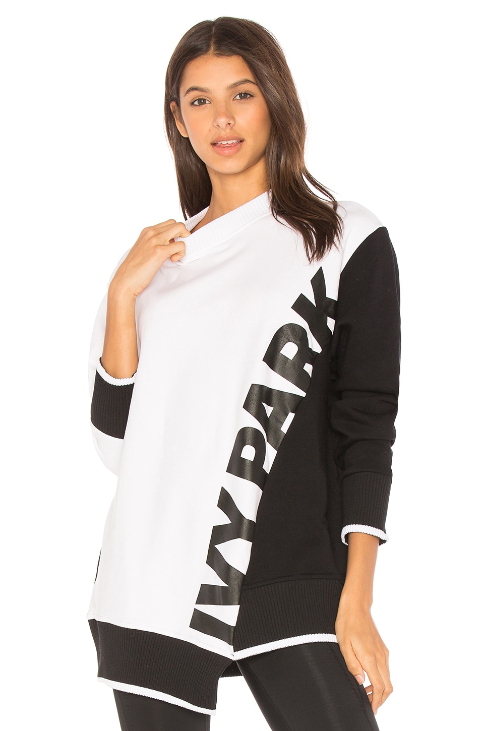 IVY PARK Colorblock Sweatshirt in Black & White | REVOLVE