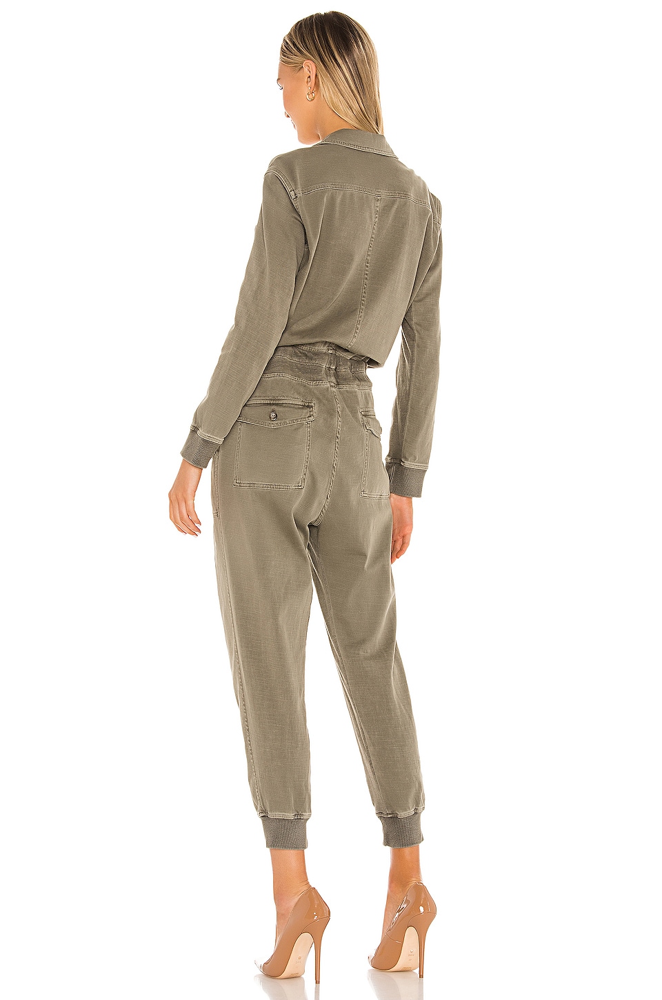 James Perse Mixed Media Jumpsuit in Sergeant REVOLVE