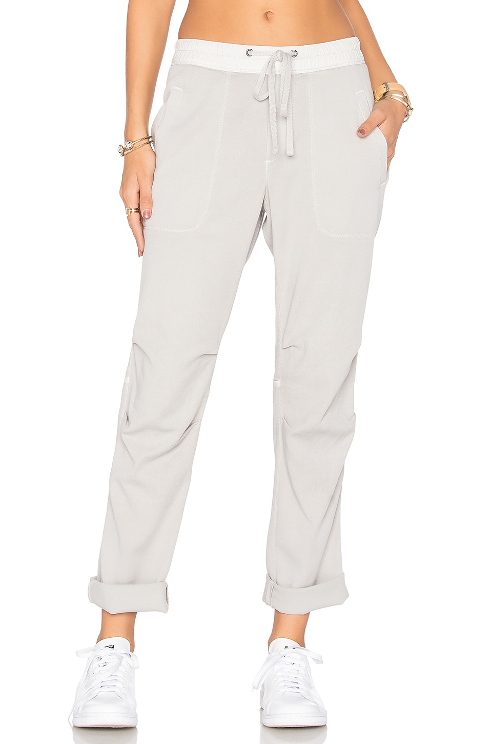 James Perse Twill Pant in Silver | REVOLVE