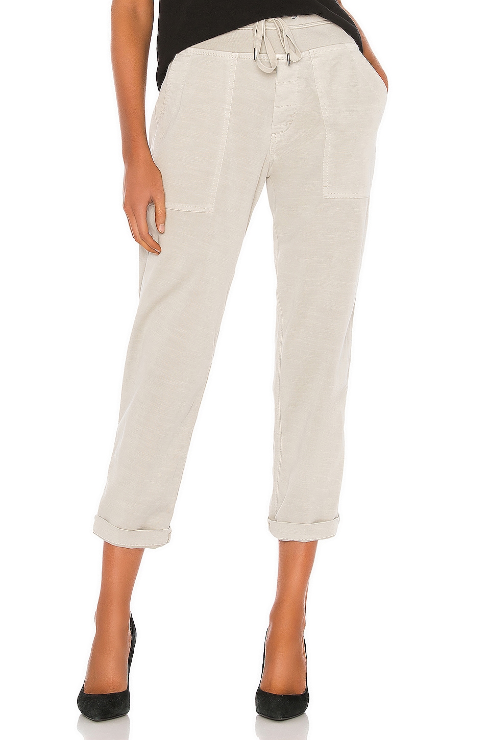 James Perse Pull On Clean Cargo Pant in Salt | REVOLVE