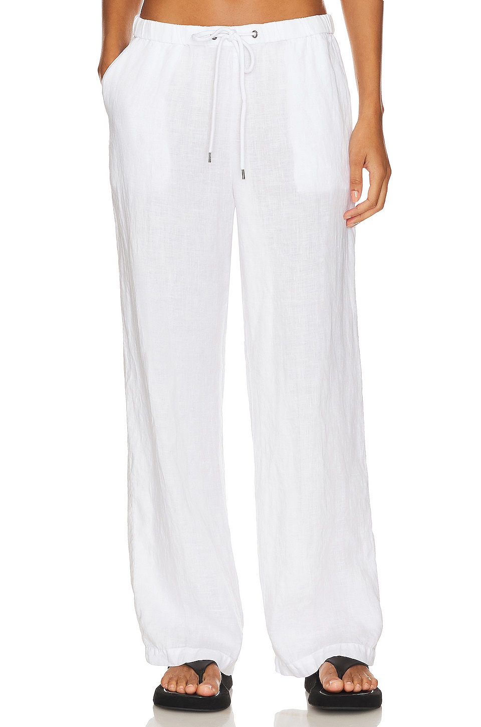 James Perse Wide Leg Linen Pant in White | REVOLVE