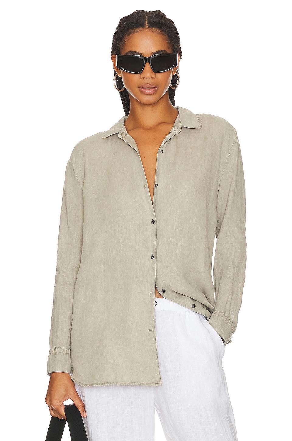 James Perse Light Weight Linen Shirt in Silt | REVOLVE