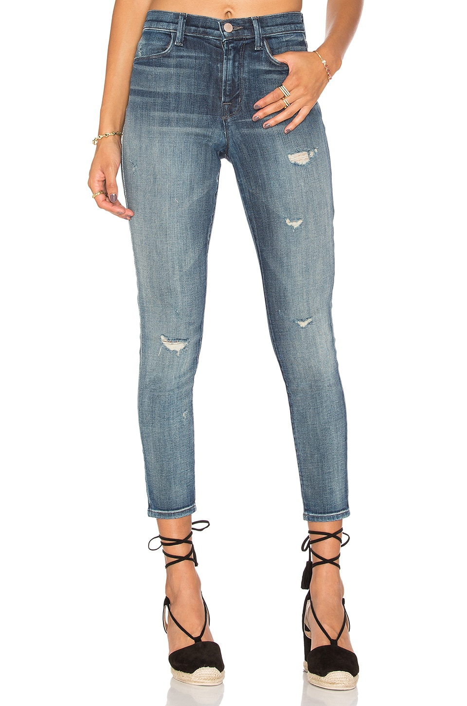J Brand Alana High-Rise Cropped - Photo Ready Bluebird