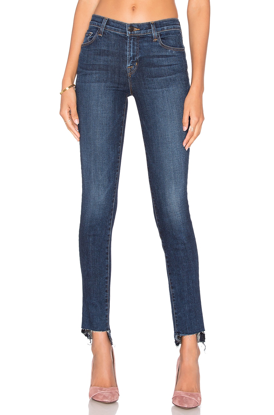 J Brand | 811 frayed mid-rise skinny jeans | NET-A-PORTER.COM