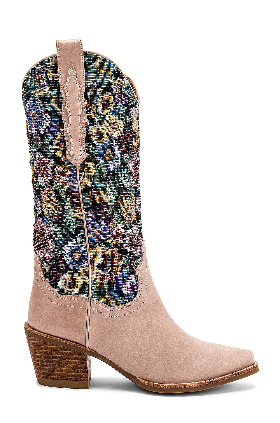 Jeffrey Campbell Dagget Boot Natural Floral Tapestry
