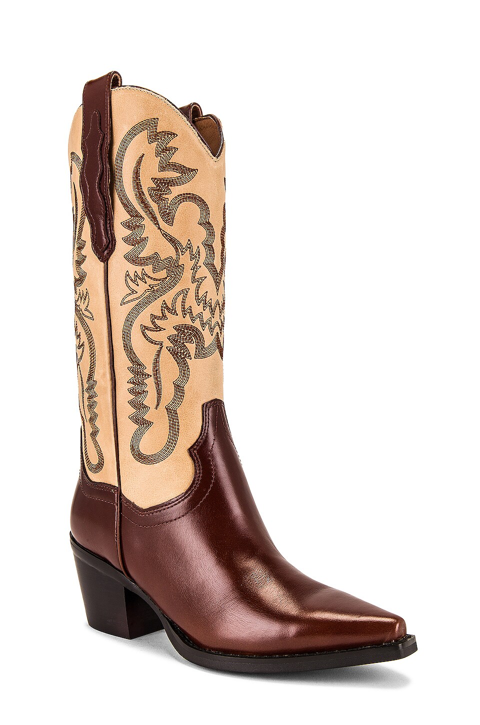 Jeffrey Campbell Dagget Cowboy Boot in Brown Multi