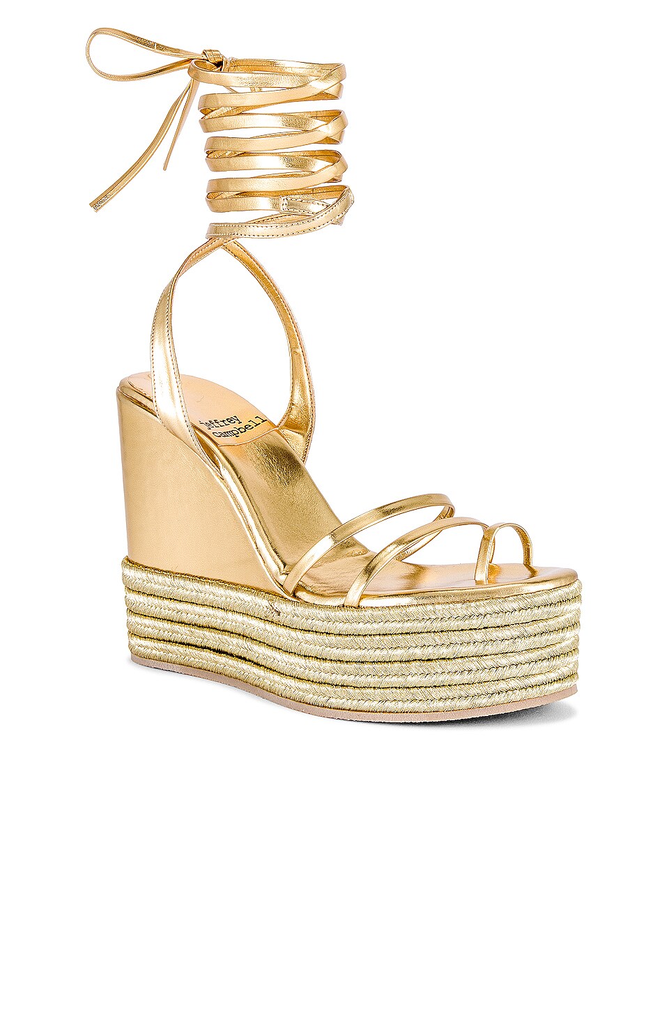 Jeffrey Campbell Layered Wedge Sandal in Gold