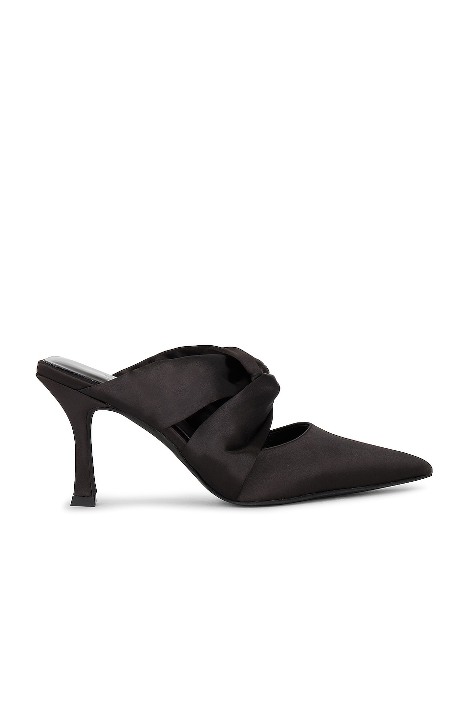 Jeffrey Campbell Tied Up Mule in Black Satin | REVOLVE