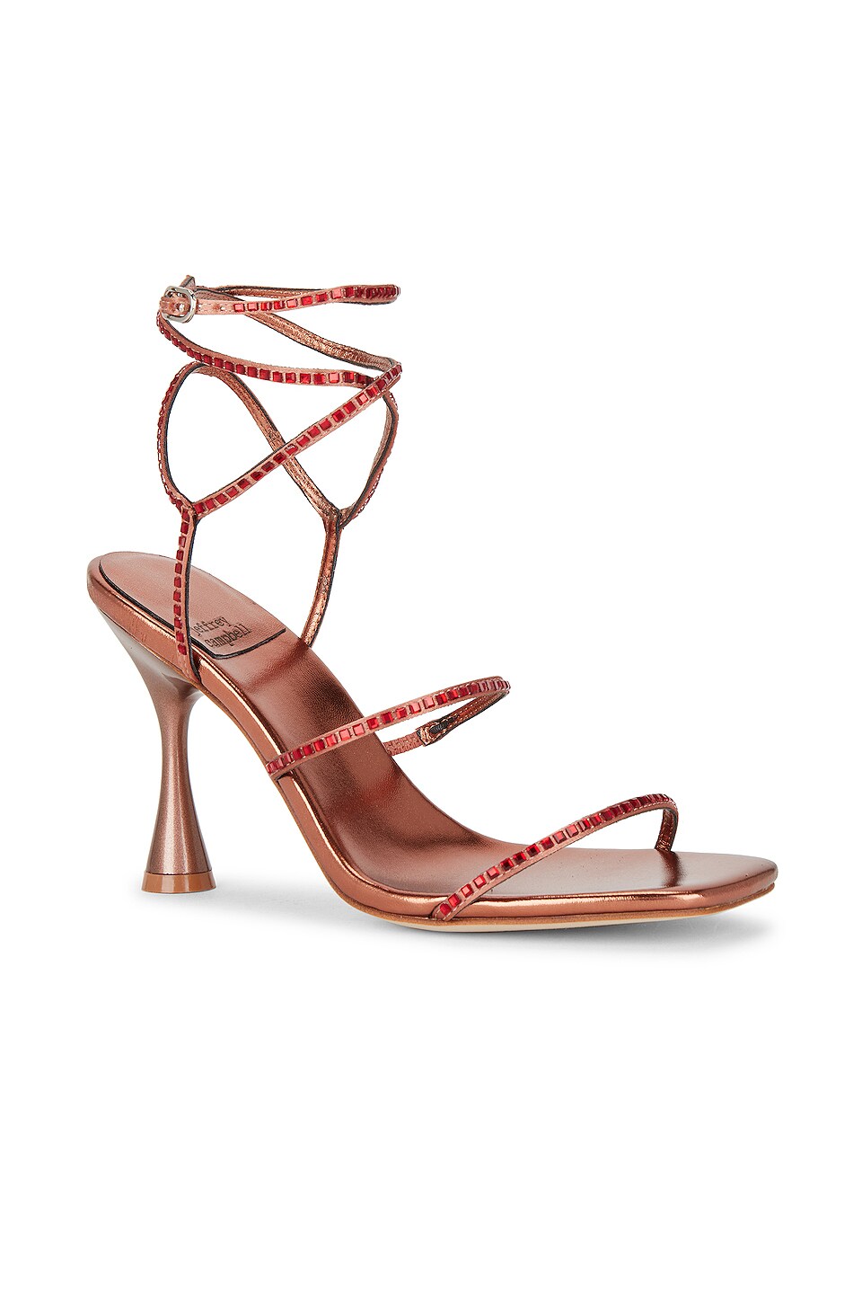 Jeffrey Campbell Glamorous Sandal in Red & Bronze Combo