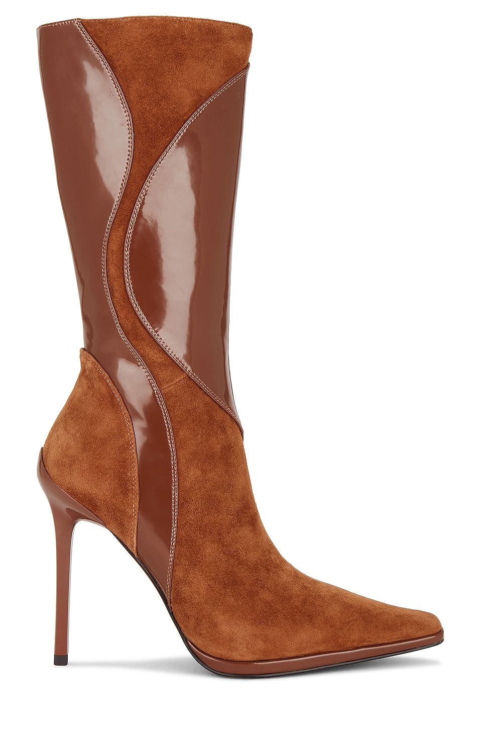 Jeffrey Campbell Scylla Boot in Brown Suede Combo