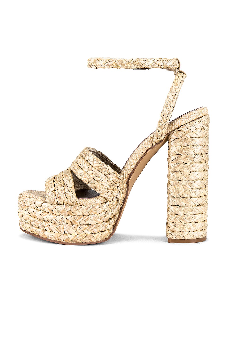 Jeffrey Campbell Yawl Platform Heeled Sandal in Natural Raffia | REVOLVE