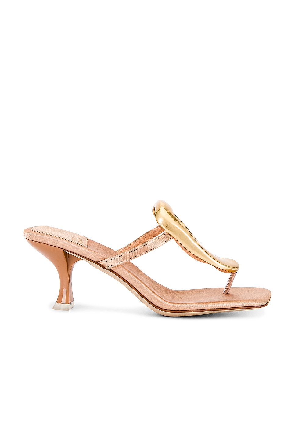 Jeffrey Campbell Linq-Up Sandal in Natural Satin Gold | REVOLVE