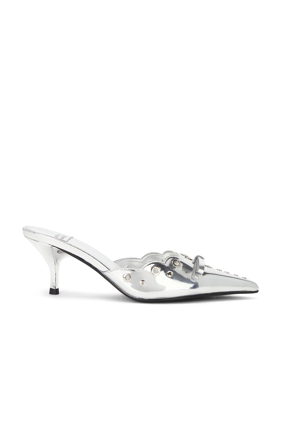 Jeffrey Campbell Gratis Mule in Silver Metallic Patent | REVOLVE Jeffrey Campbell Gratis Mule in Silver Metallic Patent | REVOLVE