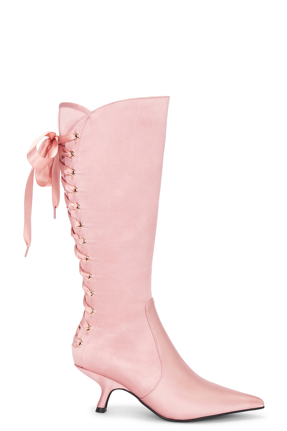 Jeffrey Campbell Leggy Boot in Pink Satin REVOLVE