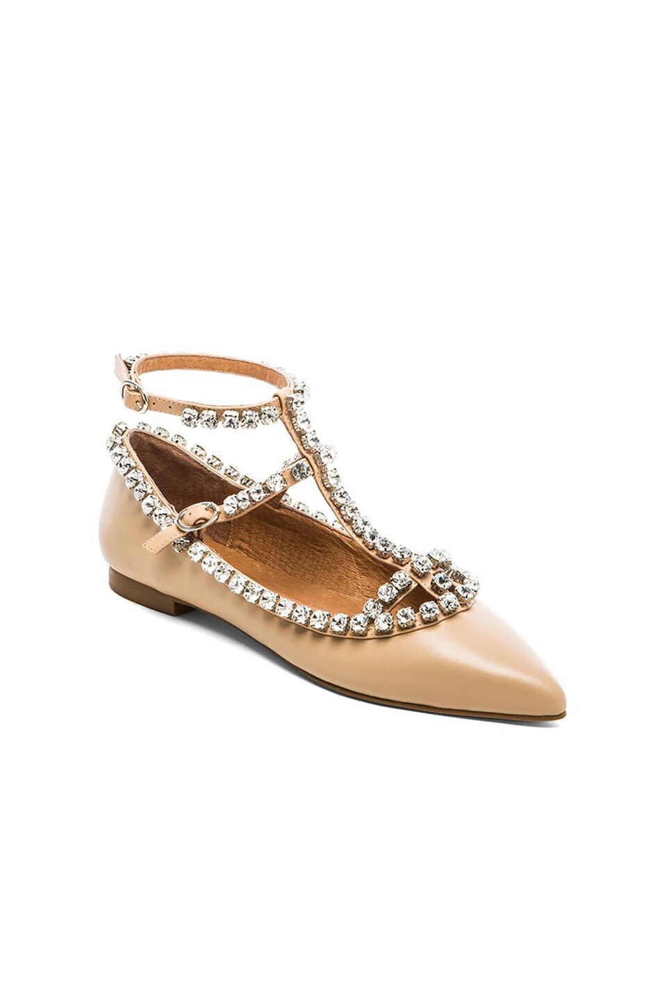 Jeffrey Campbell Gaby Embellished Flat in Nude