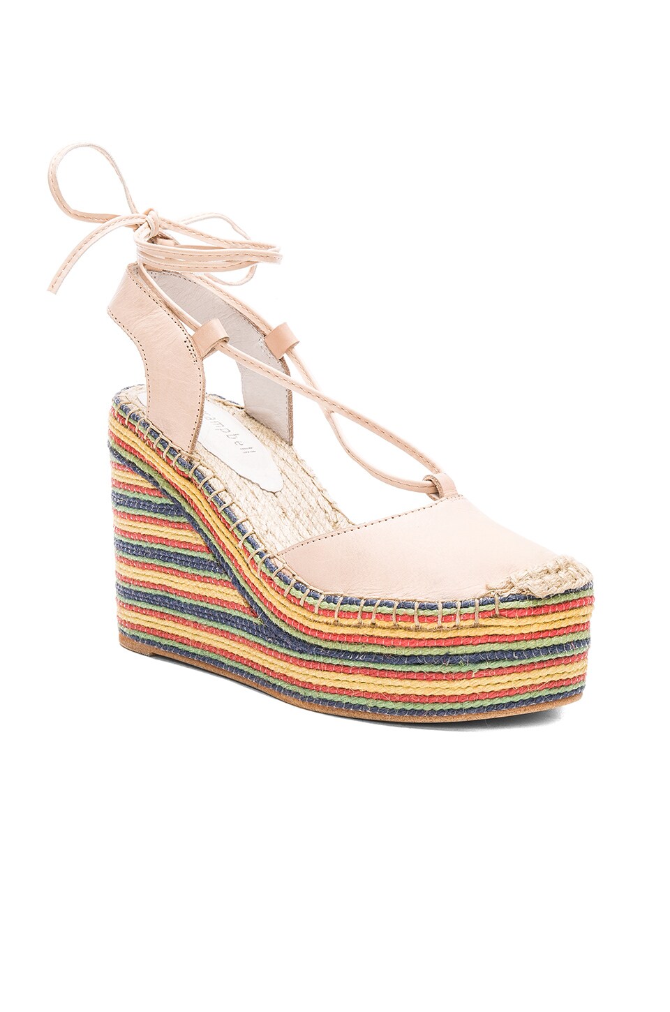 Jeffrey Campbell Rizzoli Wedge in Natural Multi