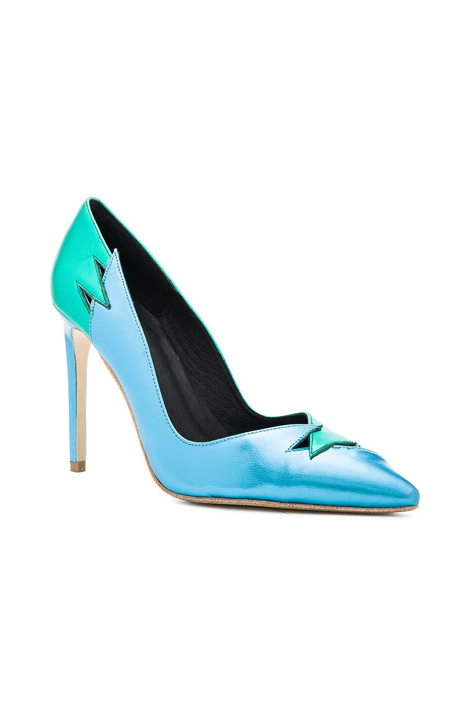Jeffrey Campbell Verge Heels in Green Blue Metallic Combo REVOLVE