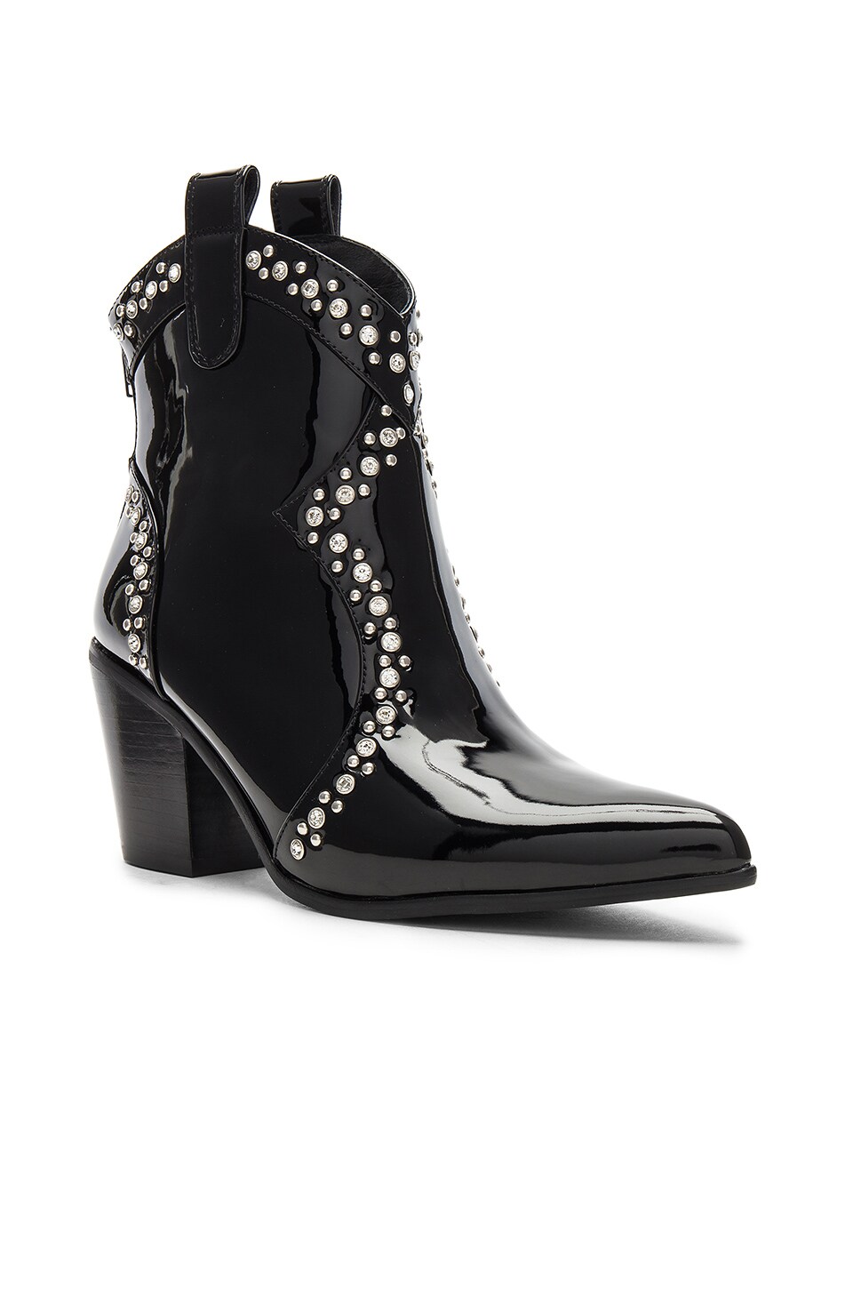 Jeffrey Campbell Nightwing Bootie in Black Patent & Silver