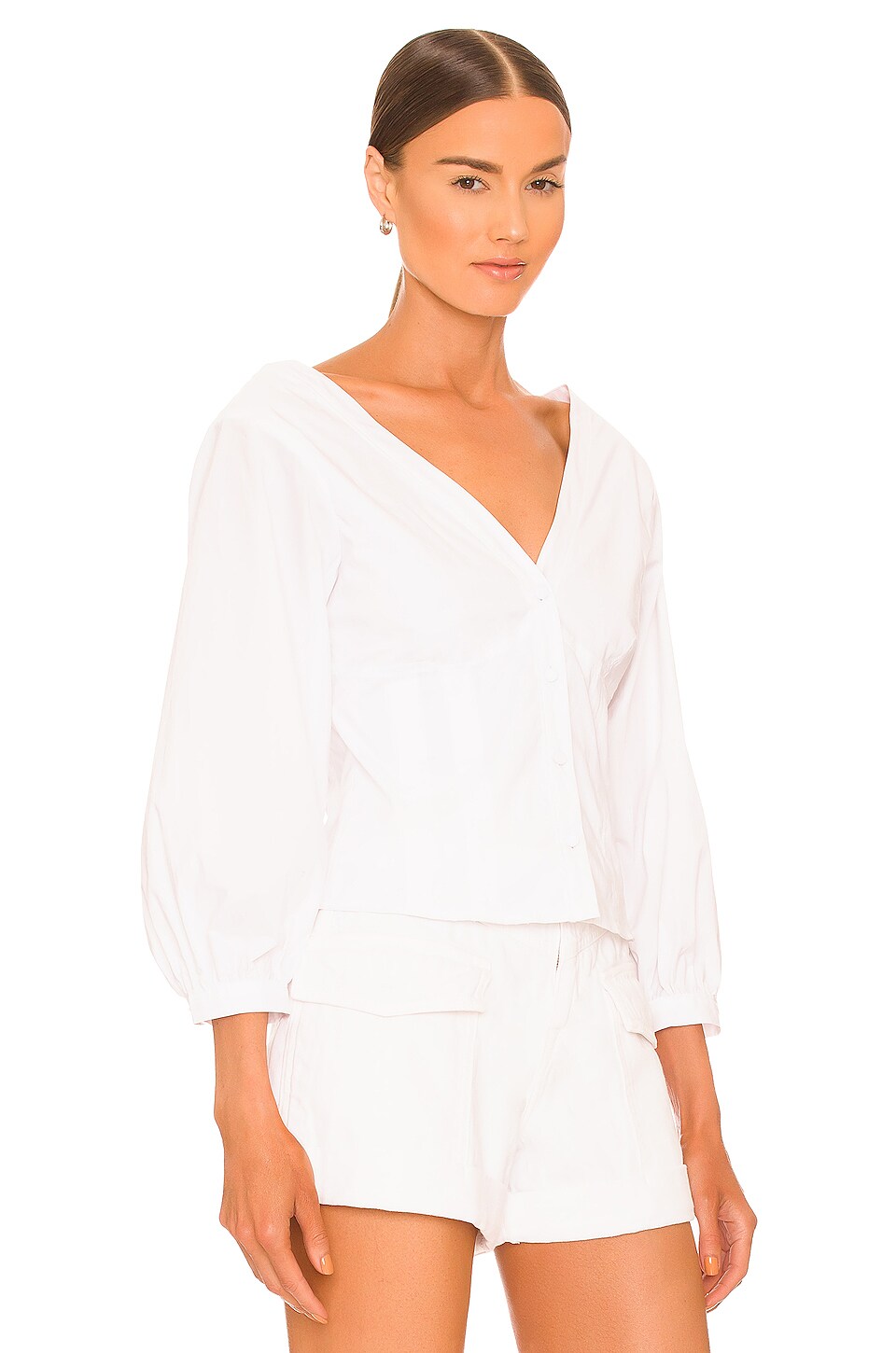 JONATHAN SIMKHAI STANDARD Lyndon Long Sleeve bustier Top thumbnail