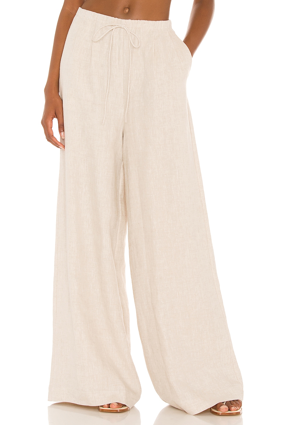 Joslin Studio Sophia Linen Palazzo Pant in Flax | REVOLVE