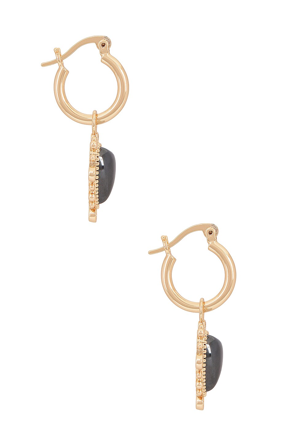 Joy Dravecky Jewelry Heavenly Heart Hoops in Hematite