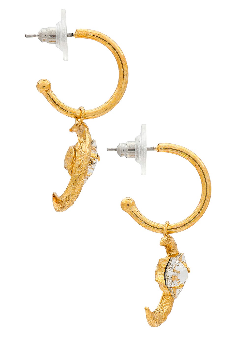 Jennifer Behr Izar Hoop Earrings in Crystal & Antique Gold