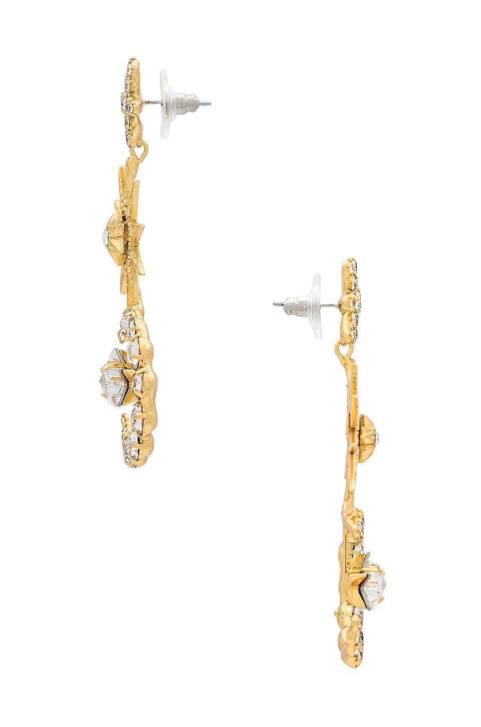 Jennifer Behr Soleil Earrings in Crystal & Antique Gold