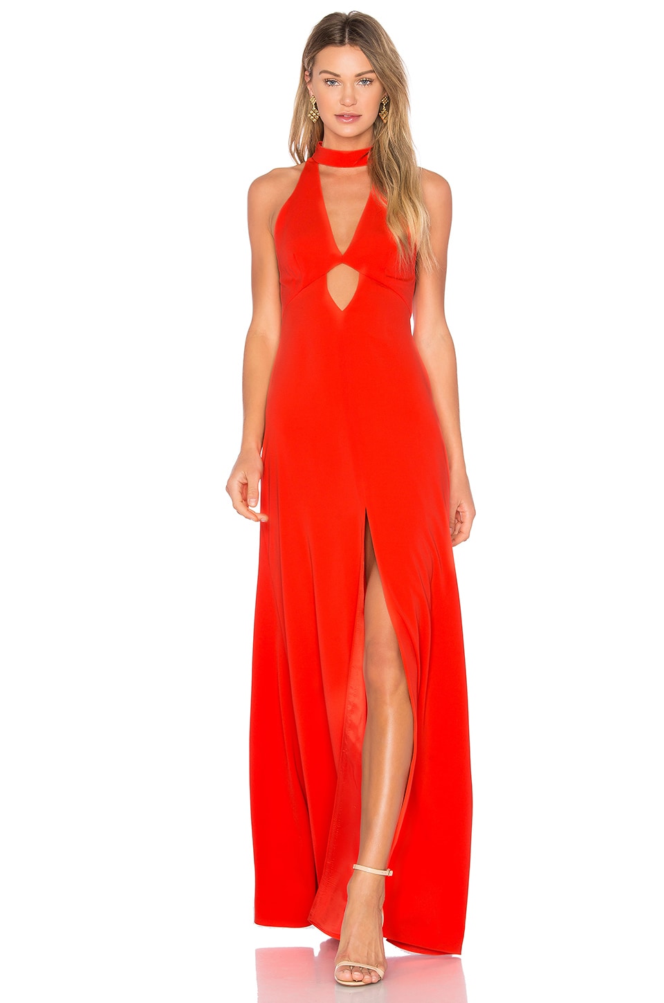 JILL JILL STUART High Neck Gown in Tangerine | REVOLVE